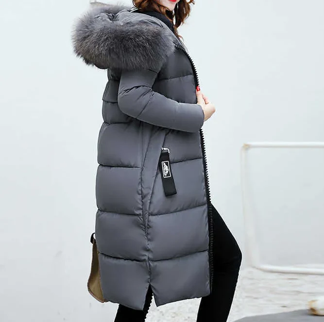 Amaya - Long Manteau à Col En Fourrure - Image 4