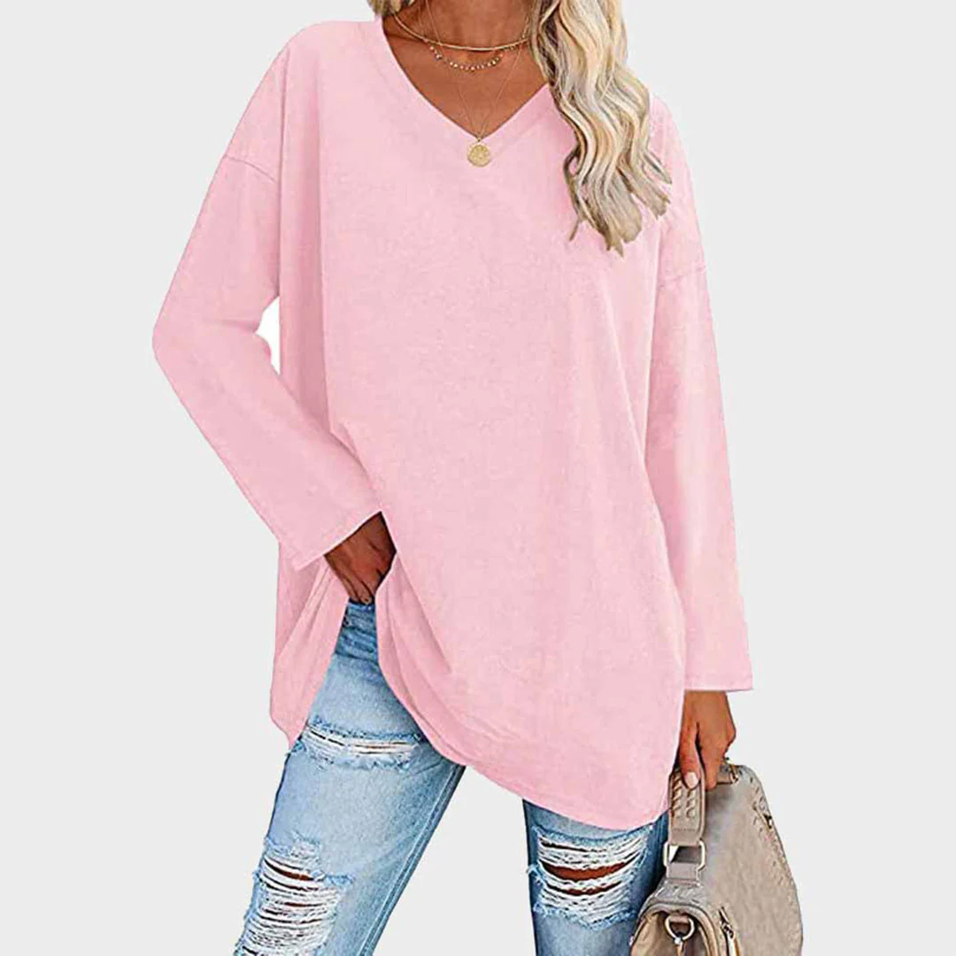 Ania - Blouse chic à col en V et manches longues - Image 10