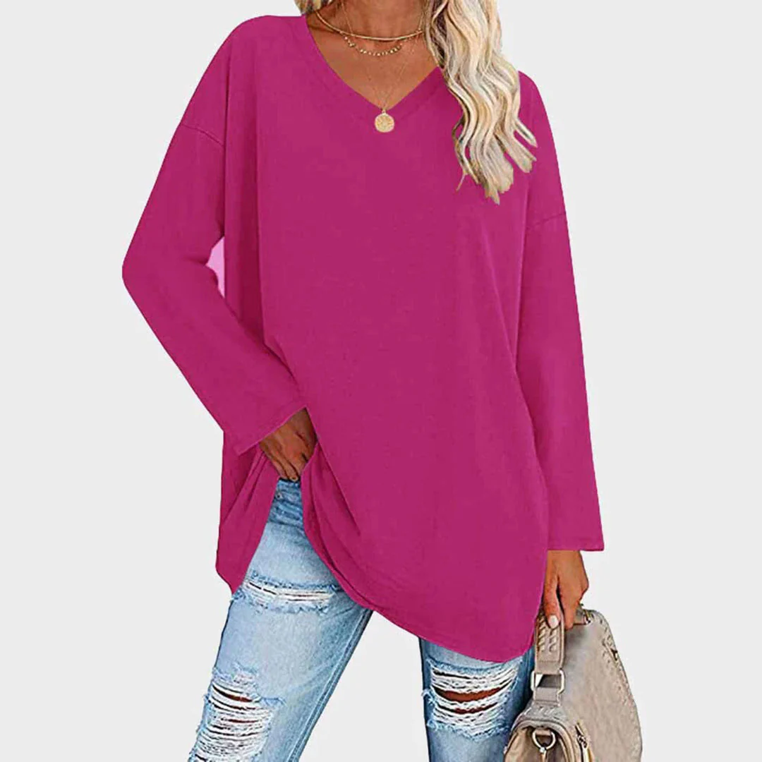 Ania - Blouse chic à col en V et manches longues - Image 15