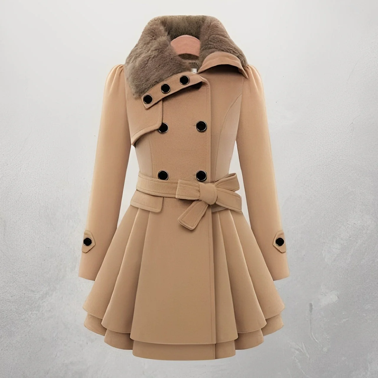 Berenice - Manteau slim croisé en laine - Image 4