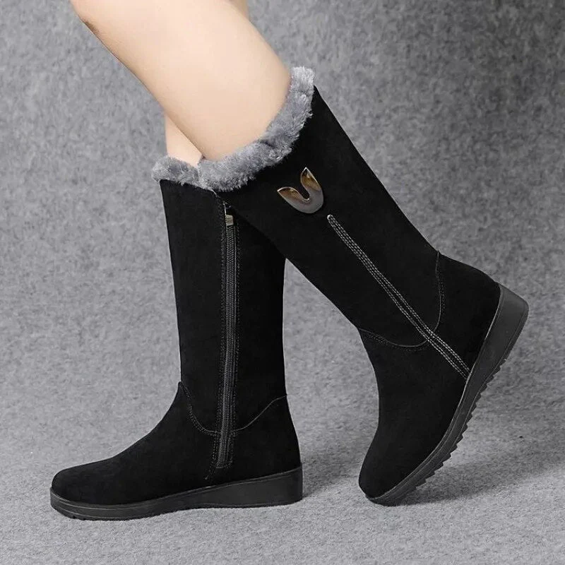 Carla - Bottes d'hiver douillettes et chaudes en fourrure