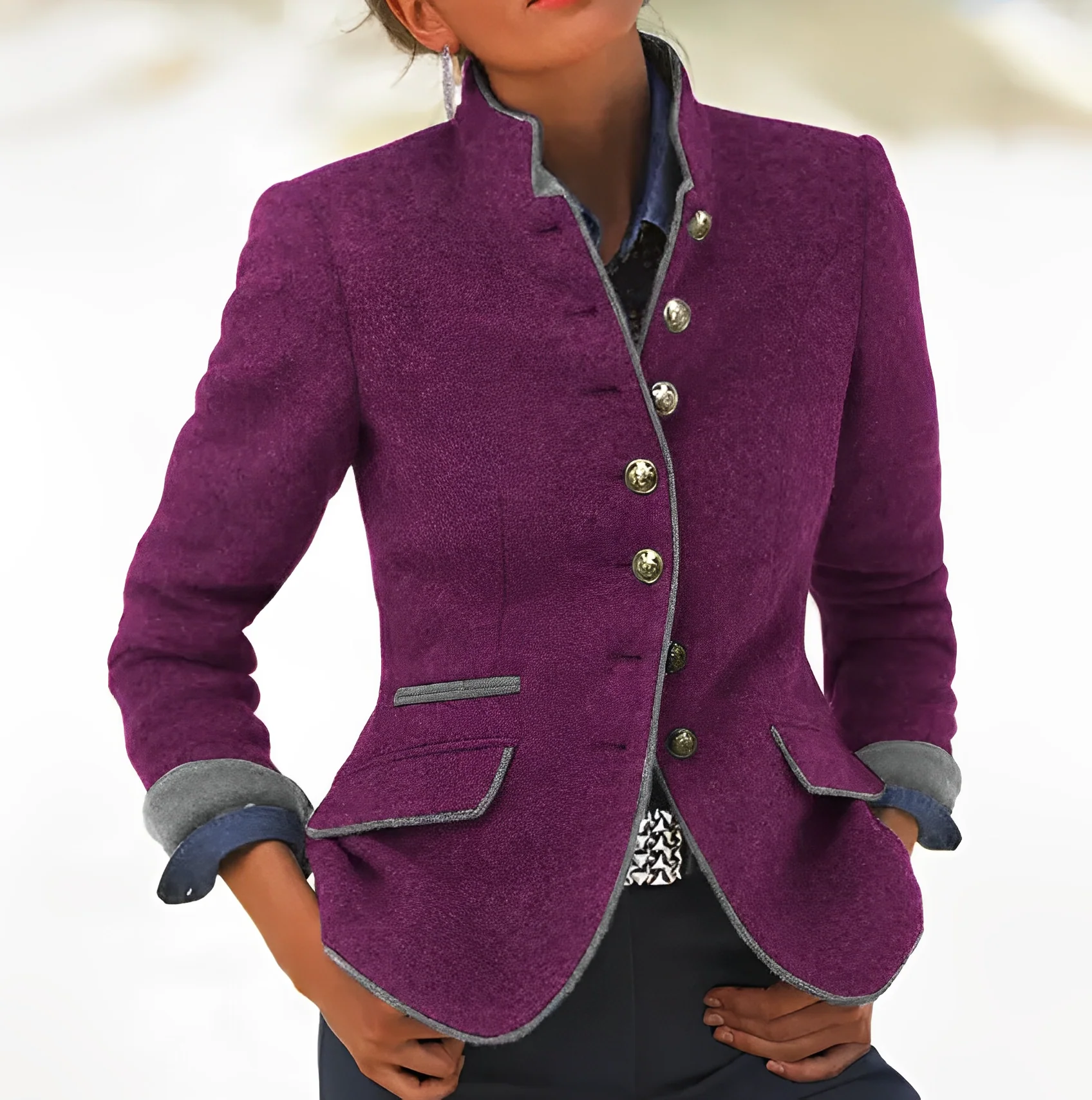 ElegaChic - Manteau élégant à l’américaine - Image 4