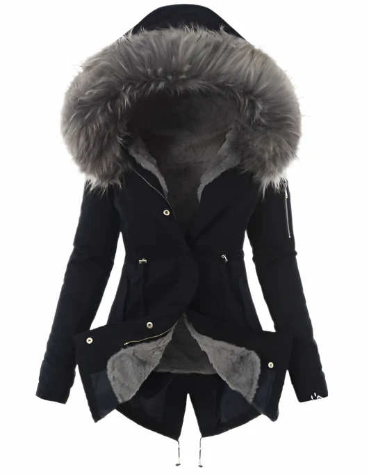 Ines - parka femme avec fausse fourrure - Image 3