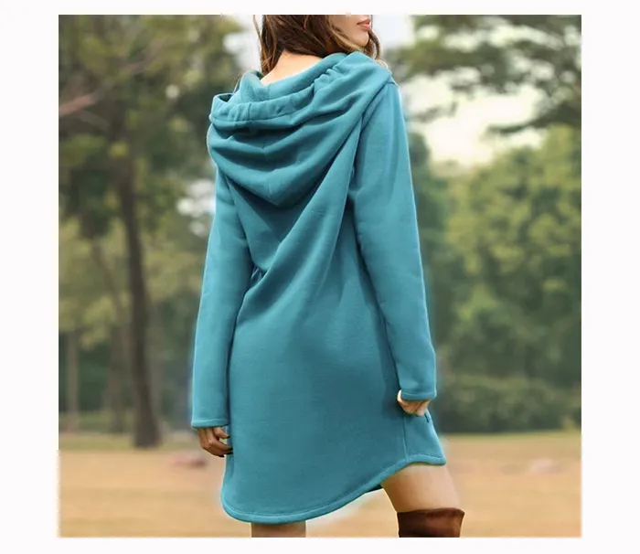 Juris - Robe sweat longue et confortable à capuche - Image 3