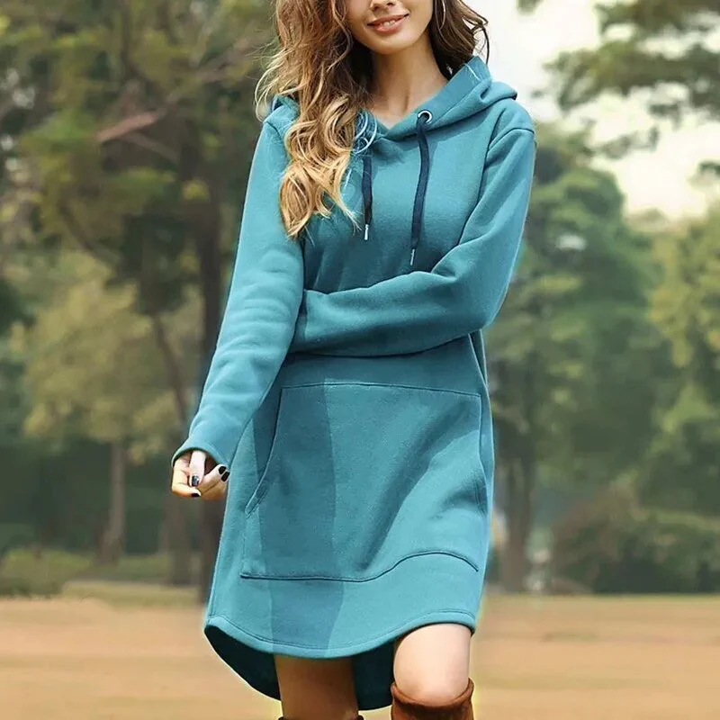 Juris - Robe sweat longue et confortable à capuche - Image 6