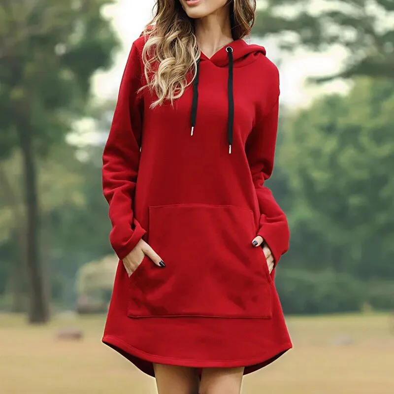 Juris - Robe sweat longue et confortable à capuche - Image 8