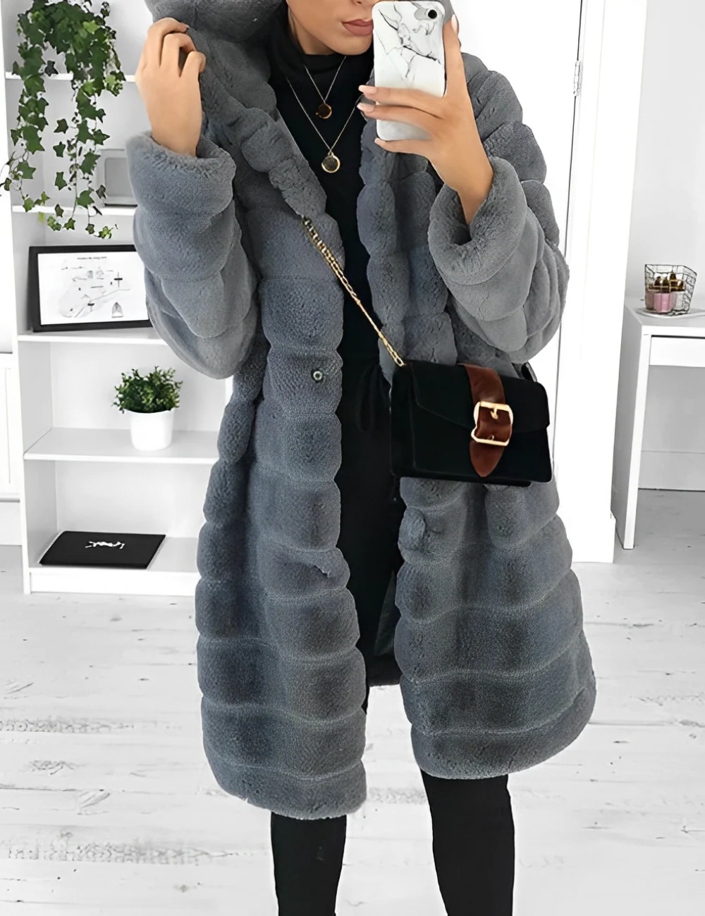 Marielle - Manteau élégant en fausse fourrure douce - Image 2