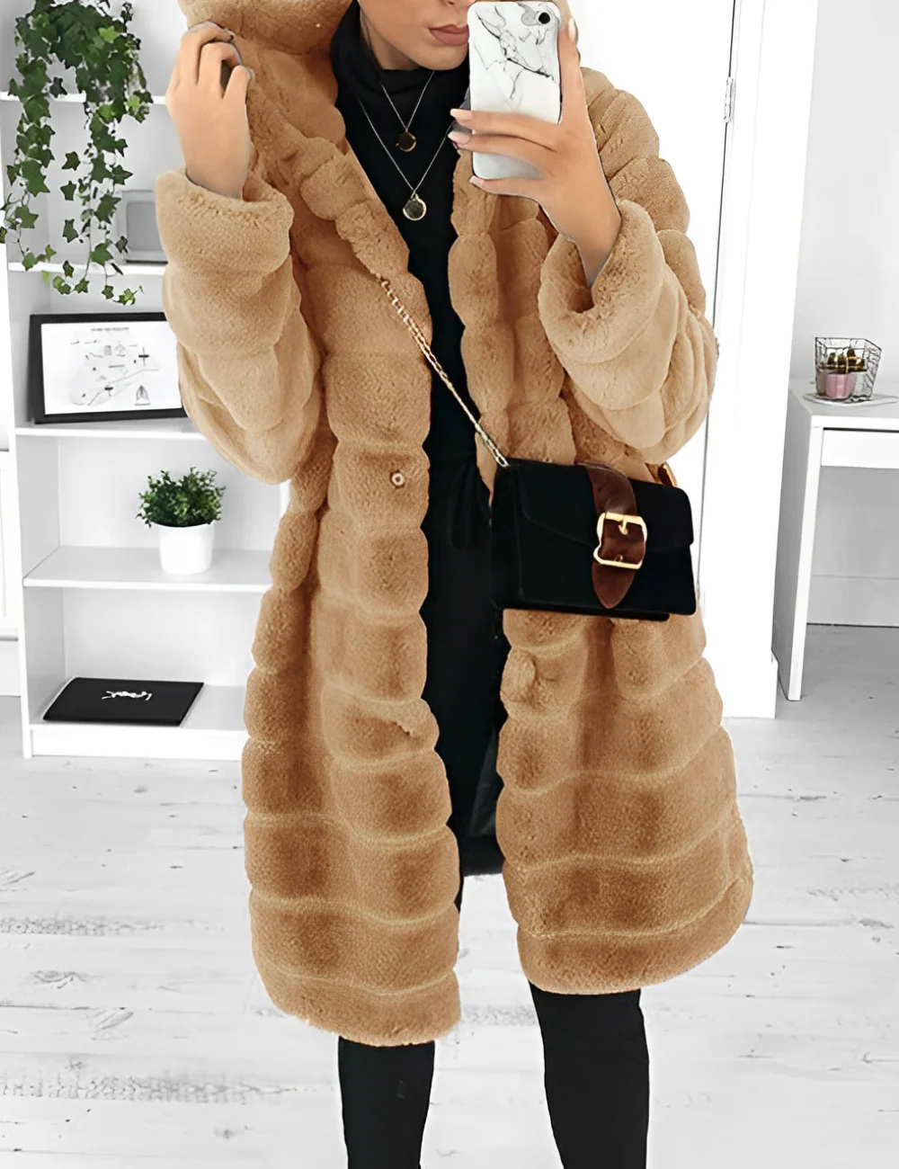 Marielle - Manteau élégant en fausse fourrure douce - Image 4