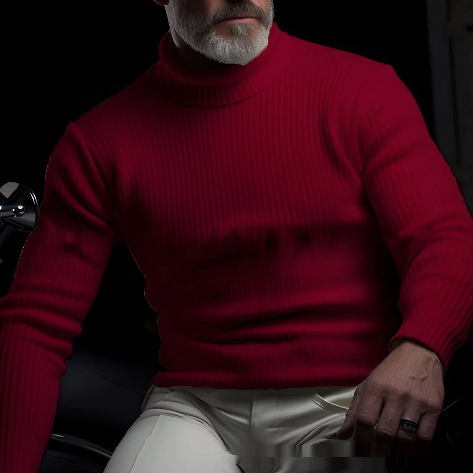 Randolf - Pull à col roulé simple et chic pour hommes - Image 7