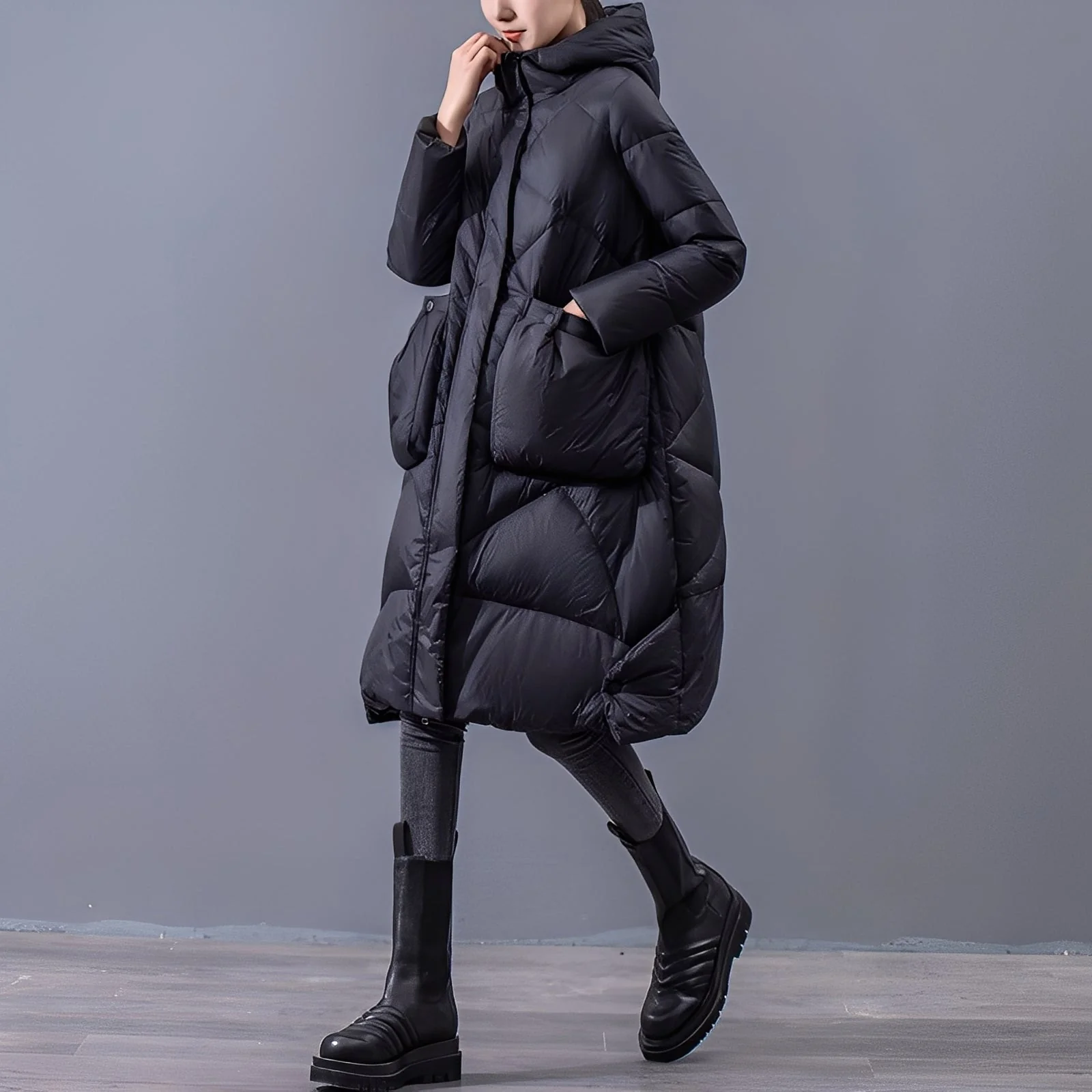Ronnette - Manteau décontracté à capuche avec grandes poches pour femmes - Image 3