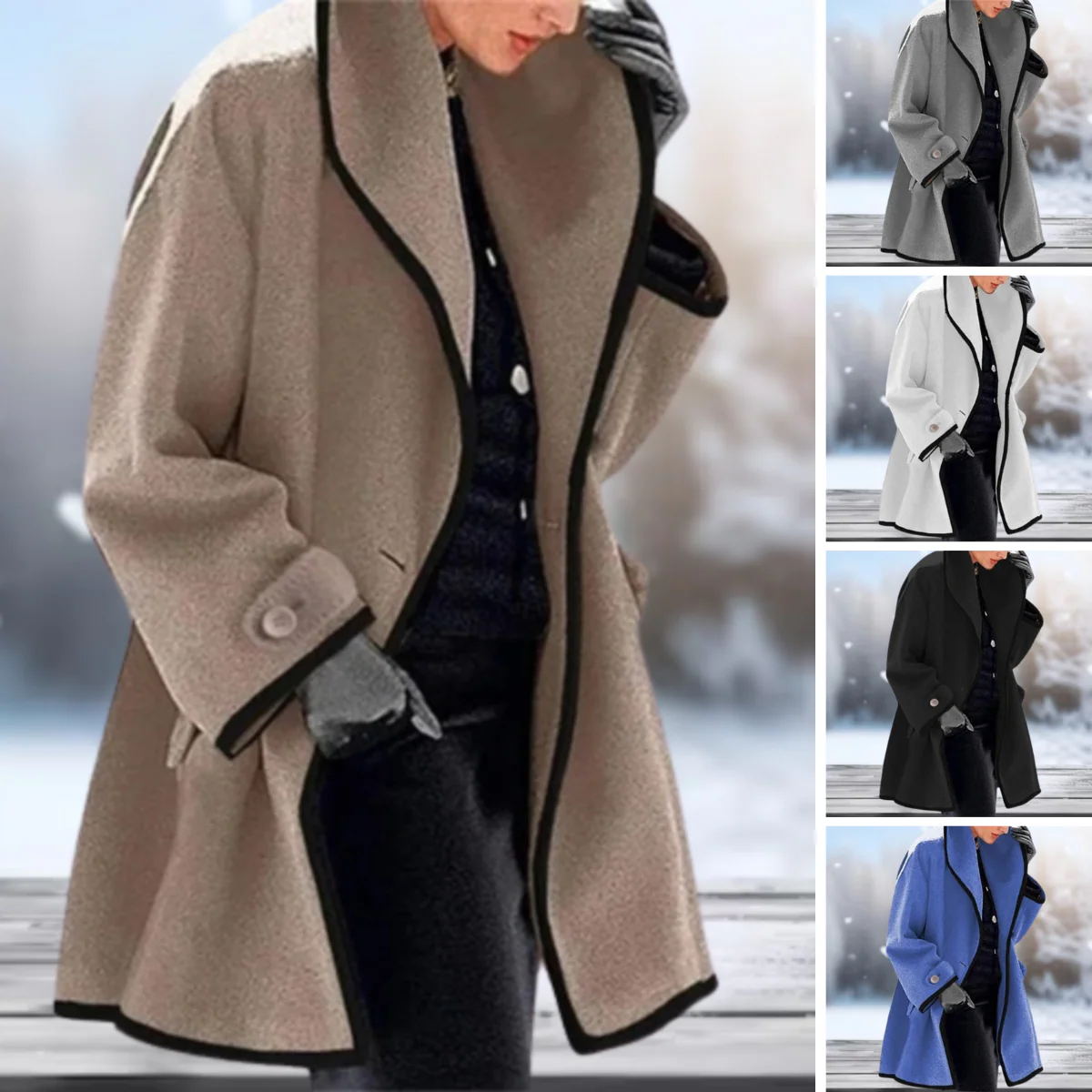 Serenova - Long manteau en laine au style rétro - Image 8