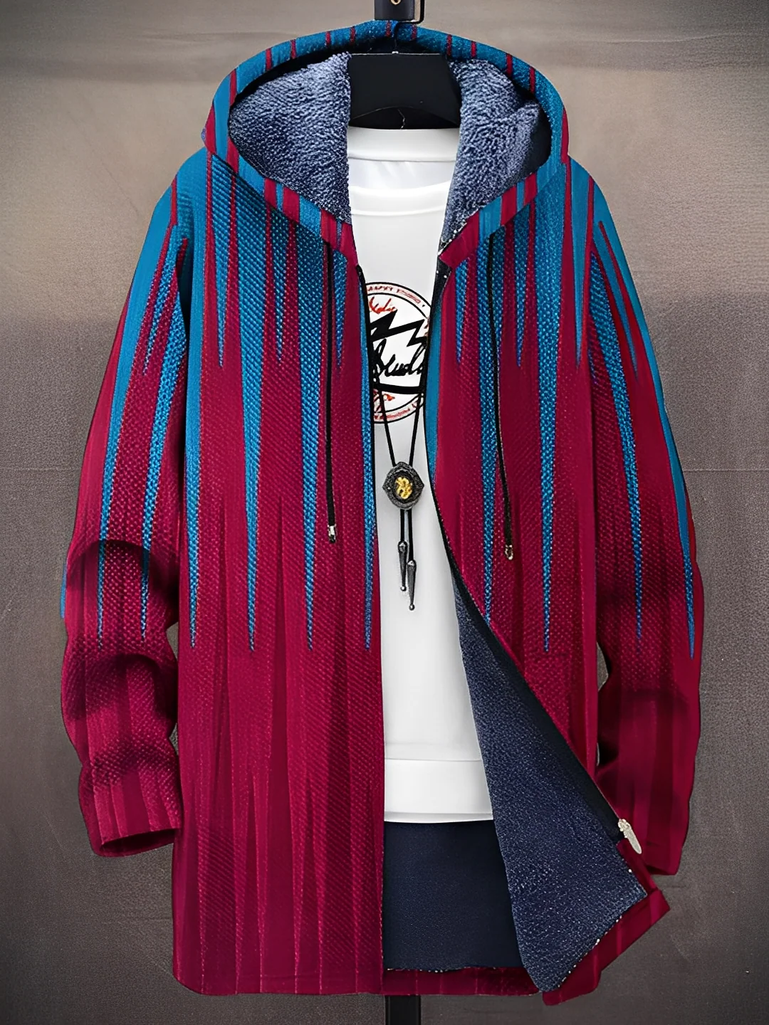 Trenton - Manteau élégant à capuche avec imprimé pour hommes - Image 8