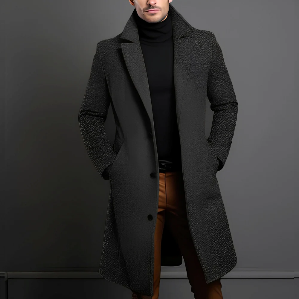 Zackary - Manteau décontracté mi-long en laine pour homme - Image 4
